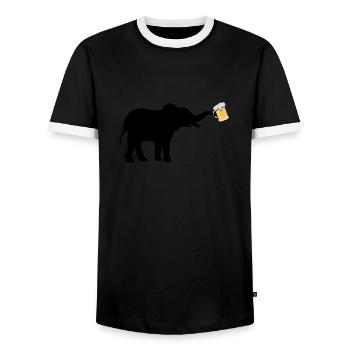 Beer Jug Elephant cool - Men's Ringer Shirt - black/white - Front - AI Model Female 172 light (172cm) & AI Model Male 178 light (178cm)