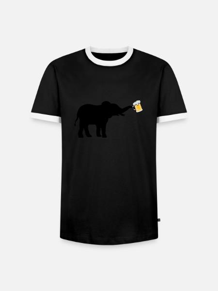 Beer Jug Elephant cool - Men's Ringer Shirt - black/white