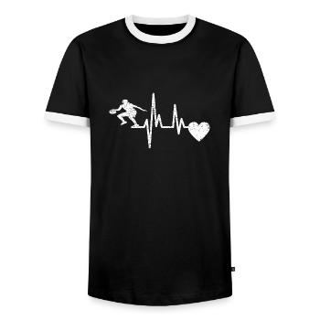 Club de basket-ball Amateurs de basket-ball Joueurs de basket-ball - T-shirt contrasté Homme - noir/blanc - Devant - AI Model Female 172 light (172cm) & AI Model Male 178 light (178cm)