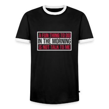not talk to me - Männer Kontrast-T-Shirt - Schwarz/Weiß - Vorne - AI Model Female 172 light (172cm) & AI Model Male 178 light (178cm)
