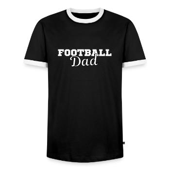 Football Dad Gift t-shirt dad footballer - Men's Ringer Shirt - black/white - Front - AI Model Female 172 light (172cm) & AI Model Male 178 light (178cm)