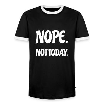Nope Not Today Bürohumor - Männer Kontrast-T-Shirt - Schwarz/Weiß - Vorne - AI Model Female 172 light (172cm) & AI Model Male 178 light (178cm)