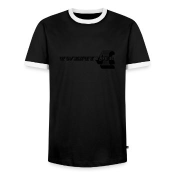24th Birthday Gift Ideas for Him Men Shirt - Men's Ringer Shirt - black/white - Front - AI Model Female 172 light (172cm) & AI Model Male 178 light (178cm)