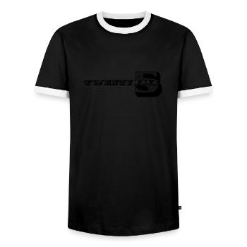 25. Geburtstag Geschenkideen für Ihn Herren Hemd - Männer Kontrast-T-Shirt - Schwarz/Weiß - Vorne - AI Model Female 172 light (172cm) & AI Model Male 178 light (178cm)