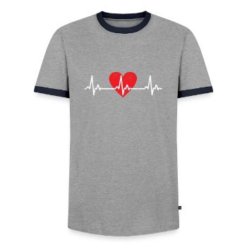 Kardiologie Krankenschwester Kardiologe - Männer Kontrast-T-Shirt - Grau/Navy  - Vorne - AI Model Female 172 light (172cm) & AI Model Male 178 light (178cm)