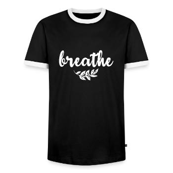 Yoga Geschenk für Yogis Meditation Geschenkidee Om - Männer Kontrast-T-Shirt - Schwarz/Weiß - Vorne - AI Model Female 172 light (172cm) & AI Model Male 178 light (178cm)