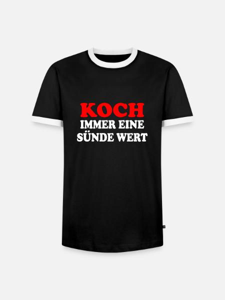 Koch - Männer Kontrast-T-Shirt - Schwarz/Weiß