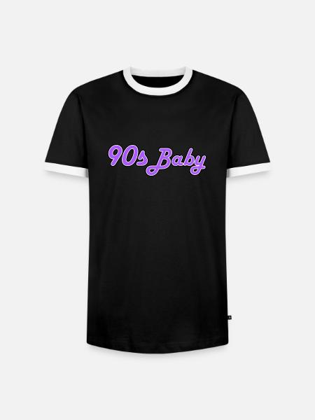 90's baby - Men's Ringer Shirt - black/white