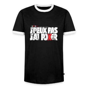 J'peux pas j'ai Poker - T-shirt contrasté Homme - noir/blanc - Devant - AI Model Female 172 light (172cm) & AI Model Male 178 light (178cm)