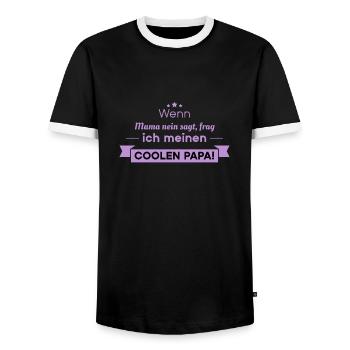 coole papa sprüche - Männer Kontrast-T-Shirt - Schwarz/Weiß - Vorne - AI Model Female 172 light (172cm) & AI Model Male 178 light (178cm)