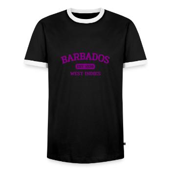 Barbados - Goergetown - Karibik - West Indies 1536 - Männer Kontrast-T-Shirt - Schwarz/Weiß - Vorne - AI Model Female 172 light (172cm) & AI Model Male 178 light (178cm)