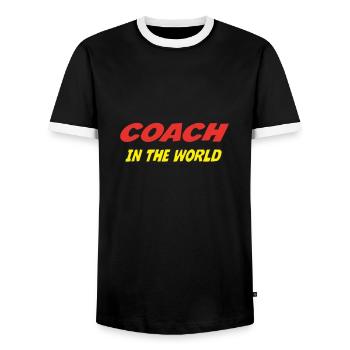 Best COACH in the world - T-shirt contrasté Homme - noir/blanc - Devant - AI Model Female 172 light (172cm) & AI Model Male 178 light (178cm)