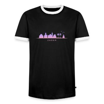 Croatia hrvatska kroatien hrv hr travel Zadar - Men's Ringer Shirt - black/white - Front - AI Model Female 172 light (172cm) & AI Model Male 178 light (178cm)
