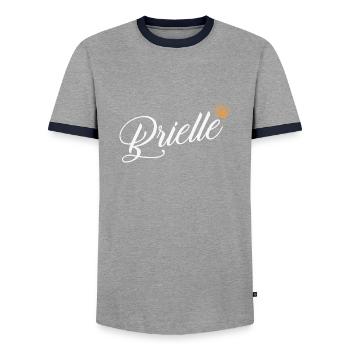 Brielle Nom personnalisé pour femmes enfants bambins - - T-shirt contrasté Homme - gris/marine  - Devant - AI Model Female 172 light (172cm) & AI Model Male 178 light (178cm)