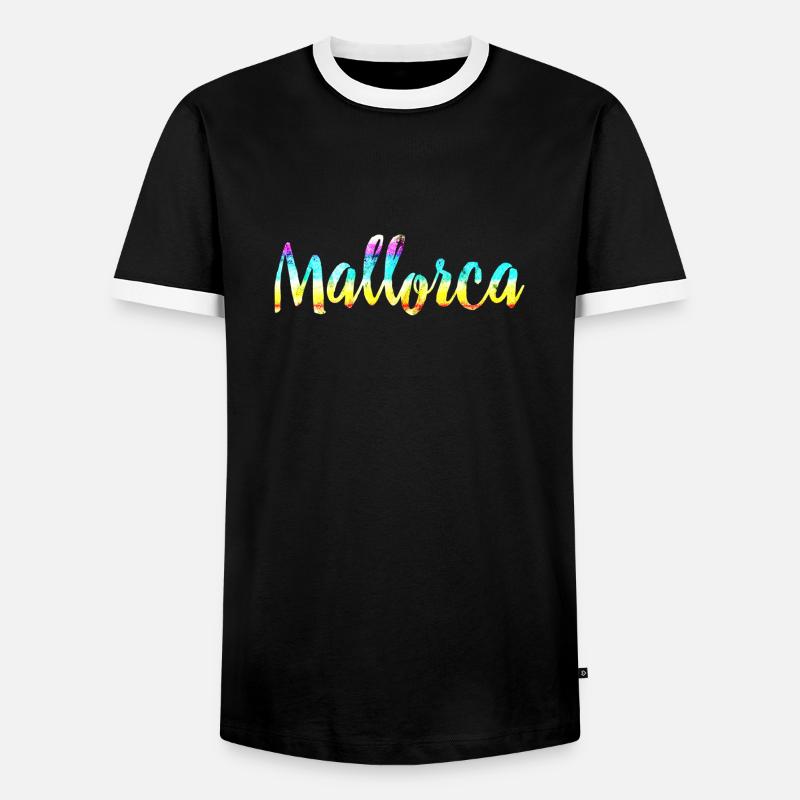 Mallorca bunt - Männer Kontrast-T-Shirt - Schwarz/Weiß