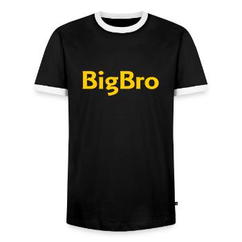 Big Bro - Männer Kontrast-T-Shirt - Schwarz/Weiß - Vorne - AI Model Female 172 light (172cm) & AI Model Male 178 light (178cm)