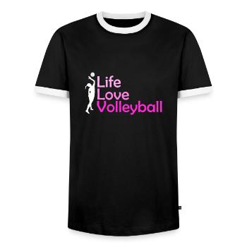 Beach volley - T-shirt contrasté Homme - noir/blanc - Devant - AI Model Female 172 light (172cm) & AI Model Male 178 light (178cm)