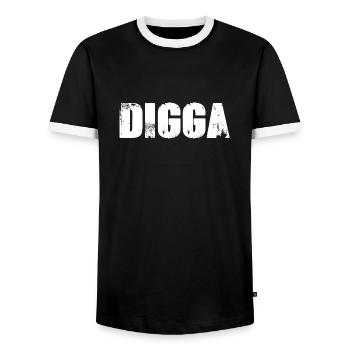 Digga - Männer Kontrast-T-Shirt - Schwarz/Weiß - Vorne - AI Model Female 172 light (172cm) & AI Model Male 178 light (178cm)