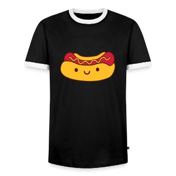 Suesser Hot Dog - Männer Kontrast-T-Shirt - Schwarz/Weiß - Vorne - AI Model Female 172 light (172cm) & AI Model Male 178 light (178cm)