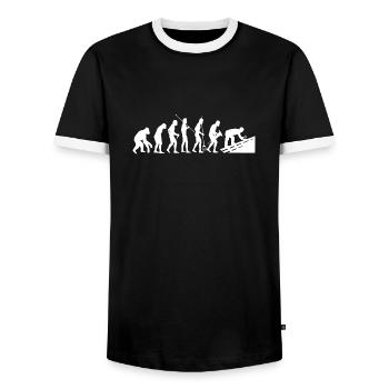 Roofer Development Master Roofer Craft - Men's Ringer Shirt - black/white - Front - AI Model Female 172 light (172cm) & AI Model Male 178 light (178cm)