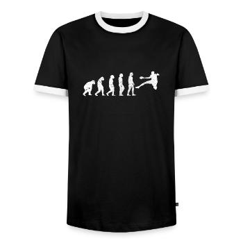 Handballspieler Handballverein Handball Handballer - Männer Kontrast-T-Shirt - Schwarz/Weiß - Vorne - AI Model Female 172 light (172cm) & AI Model Male 178 light (178cm)