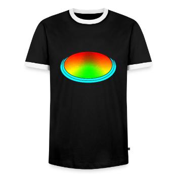 Rainbow dégradé coloré cool rétro tendance Art 1 - T-shirt contrasté Homme - noir/blanc - Devant - AI Model Female 172 light (172cm) & AI Model Male 178 light (178cm)