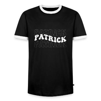 Drôle Patrick Groovy 4 Hommes Femmes Cool Patrick Cravate - T-shirt contrasté Homme - noir/blanc - Devant - AI Model Female 172 light (172cm) & AI Model Male 178 light (178cm)