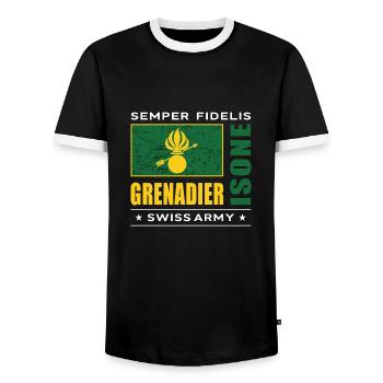 Grenadier - Men's Ringer Shirt - black/white - Front - AI Model Female 172 light (172cm) & AI Model Male 178 light (178cm)