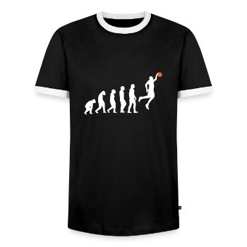 Basket-ball - T-shirt contrasté Homme - noir/blanc - Devant - AI Model Female 172 light (172cm) & AI Model Male 178 light (178cm)