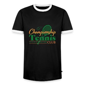 Tennis Club - Männer Kontrast-T-Shirt - Schwarz/Weiß - Vorne - AI Model Female 172 light (172cm) & AI Model Male 178 light (178cm)