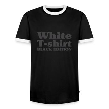 Weißes Shirt Black Edition - Männer Kontrast-T-Shirt - Schwarz/Weiß - Vorne - AI Model Female 172 light (172cm) & AI Model Male 178 light (178cm)