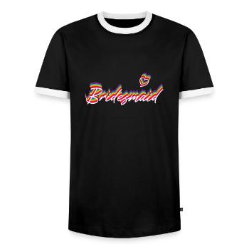 Bridesmaid Rainbow Shadow, White - Männer Kontrast-T-Shirt - Schwarz/Weiß - Vorne - AI Model Female 172 light (172cm) & AI Model Male 178 light (178cm)