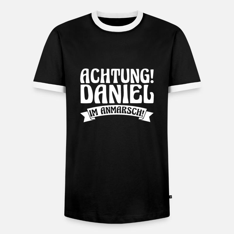 First name Daniel - Men's Ringer Shirt - black/white