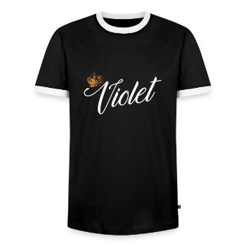Violet Nom pour les femmes Enfants Tout-petits - Violet - T-shirt contrasté Homme - noir/blanc - Devant - AI Model Female 172 light (172cm) & AI Model Male 178 light (178cm)