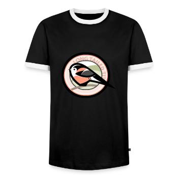 Long-Tailed Tit - Men's Ringer Shirt - black/white - Front - AI Model Female 172 light (172cm) & AI Model Male 178 light (178cm)