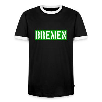 Bremen - Weser - Werder - Hansestadt - Männer Kontrast-T-Shirt - Schwarz/Weiß - Vorne - AI Model Female 172 light (172cm) & AI Model Male 178 light (178cm)