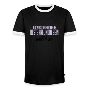 Beste Freundin, du weißt einfach zu viel - Männer Kontrast-T-Shirt - Schwarz/Weiß - Vorne - AI Model Female 172 light (172cm) & AI Model Male 178 light (178cm)