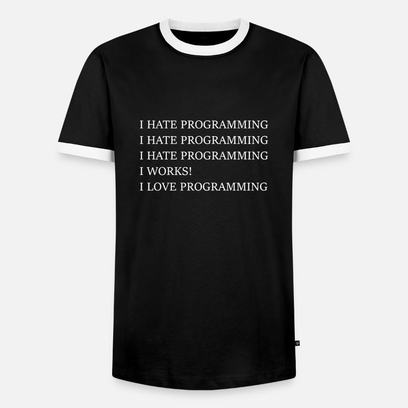 programming programming - Men's Ringer Shirt - black/white