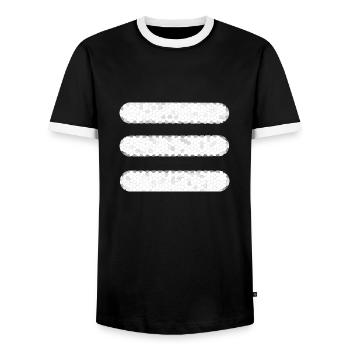 Lines | Wavy lines | | symbols | patterns Mosaic - Men's Ringer Shirt - black/white - Front - AI Model Female 172 light (172cm) & AI Model Male 178 light (178cm)