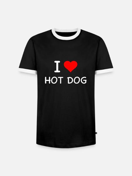 Hot Dog - Männer Kontrast-T-Shirt - Schwarz/Weiß