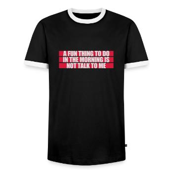 ne me parle pas - T-shirt contrasté Homme - noir/blanc - Devant - AI Model Female 172 light (172cm) & AI Model Male 178 light (178cm)