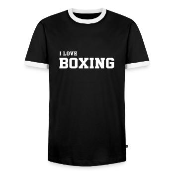 je peux pas j'ai BOXE BEST-SELLER🌟🌟 - T-shirt contrasté Homme - noir/blanc - Devant - AI Model Female 172 light (172cm) & AI Model Male 178 light (178cm)