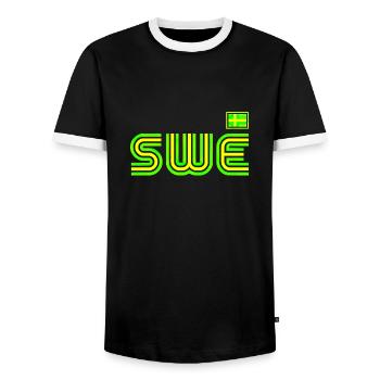 Schweden Schweden Flagge national norden skandinavia - Männer Kontrast-T-Shirt - Schwarz/Weiß - Vorne - AI Model Female 172 light (172cm) & AI Model Male 178 light (178cm)