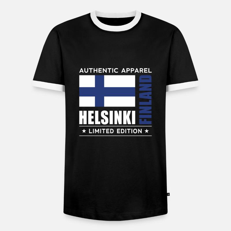 Helsinki - Männer Kontrast-T-Shirt - Schwarz/Weiß
