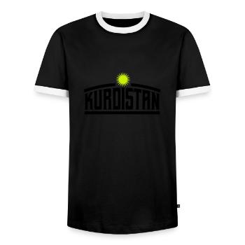 Kurdistan - Men's Ringer Shirt - black/white - Front - AI Model Female 172 light (172cm) & AI Model Male 178 light (178cm)