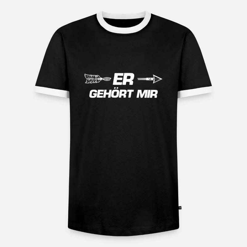 He's mine - Men's Ringer Shirt - black/white