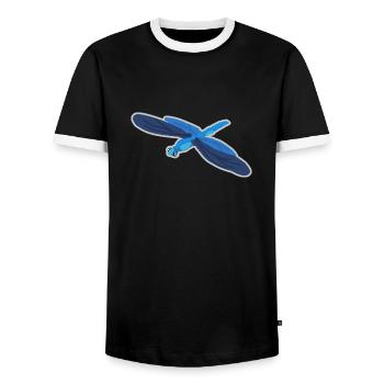 Dragonfly - Men's Ringer Shirt - black/white - Front - AI Model Female 172 light (172cm) & AI Model Male 178 light (178cm)