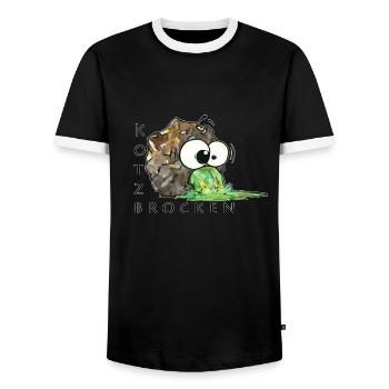 Morceaux de vomi - T-shirt contrasté Homme - noir/blanc - Devant - AI Model Female 172 light (172cm) & AI Model Male 178 light (178cm)