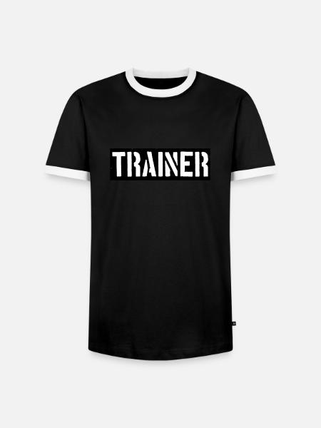 Coach logo design - Men's Ringer Shirt - black/white
