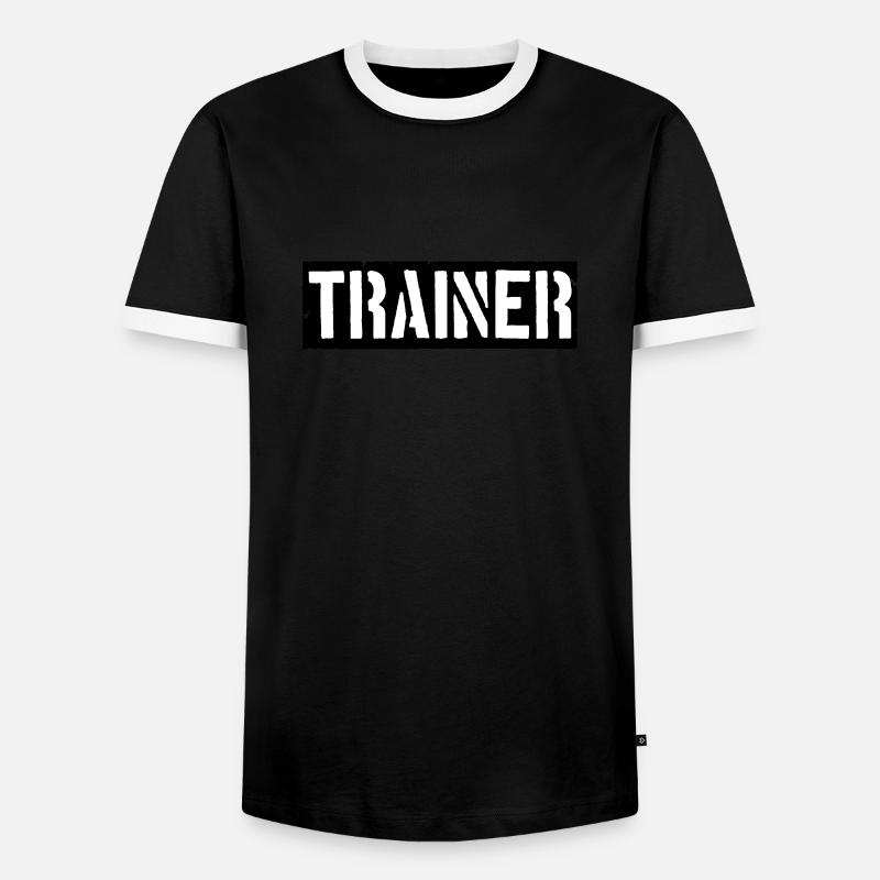 Coach logo design - Men's Ringer Shirt - black/white